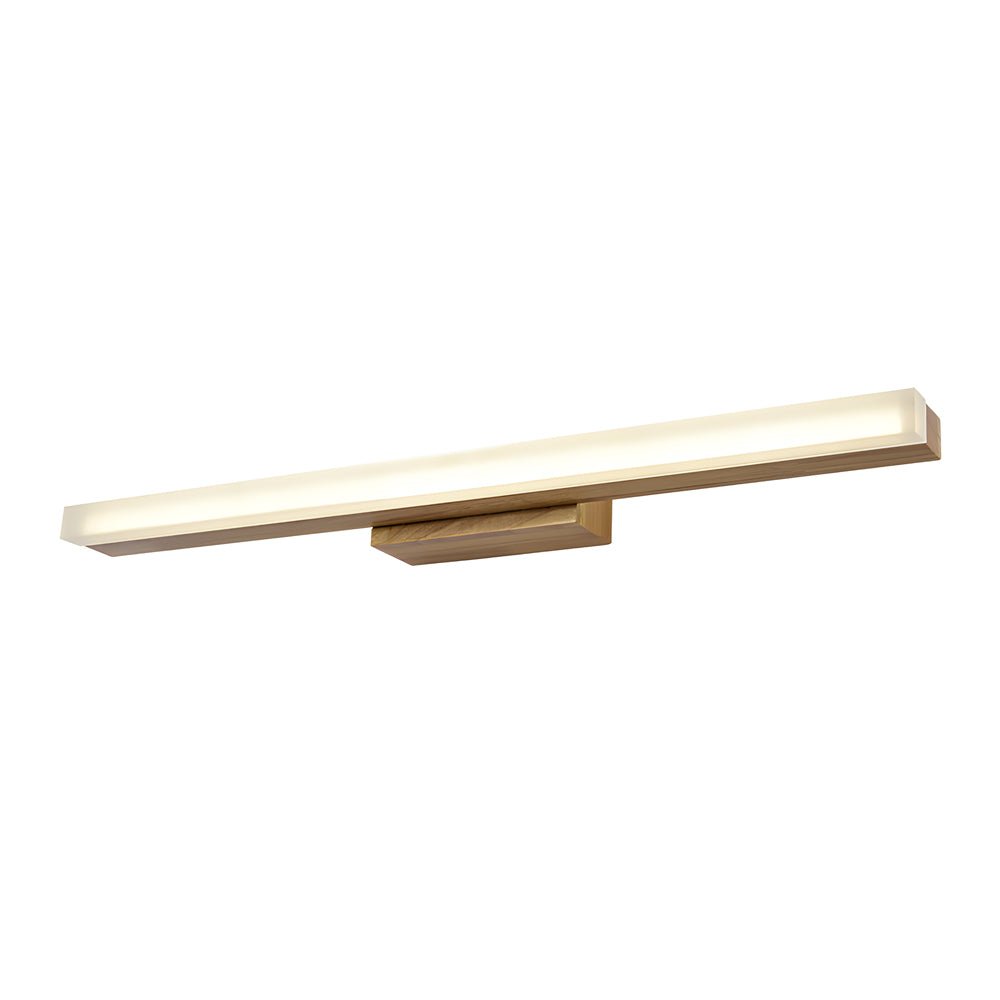 Modern Wooden LED Vanity Light Rectangular Wall-Mount Bathroom Lighting Fixture, Contemporary Design for Home Decor, Energy-Efficient LED Vanity Lighting, Stylish Wood Accent Wall Light, Bathroom Mirror Lighting, Sleek Modern Bathroom Vanity Light, Rustic