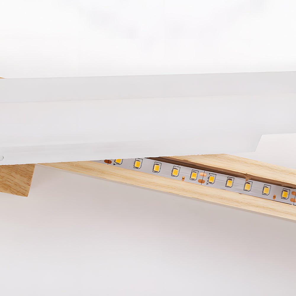 Modern Wooden LED Vanity Light Rectangular Wall-Mount Bathroom Lighting Fixture, Contemporary Design for Home Decor, Energy-Efficient LED Vanity Lighting, Stylish Wood Accent Wall Light, Bathroom Mirror Lighting, Sleek Modern Bathroom Vanity Light, Rustic