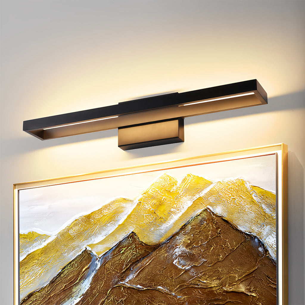 Black Vanity Bathroom Light Dimmable LED Modern Picture Wall Light Fixture Elegant Contemporary Sconce for Home Decor Lighting Adjustable Brightness for Makeup and Grooming Spaces Mounted Lighting for Bathroom and Dressing Rooms
