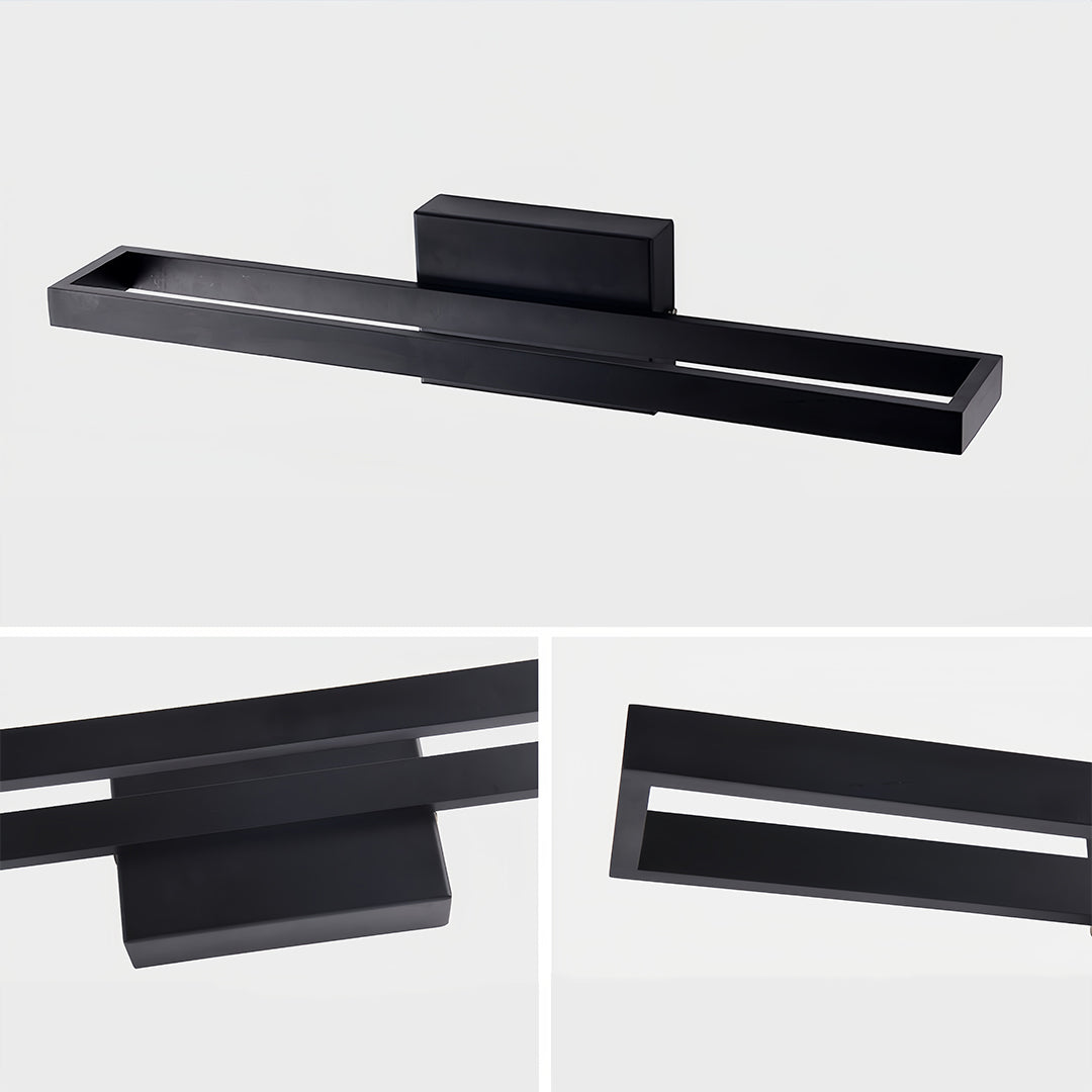 Black Vanity Bathroom Light Dimmable LED Modern Picture Wall Light Fixture Elegant Contemporary Sconce for Home Decor Lighting Adjustable Brightness for Makeup and Grooming Spaces Mounted Lighting for Bathroom and Dressing Rooms