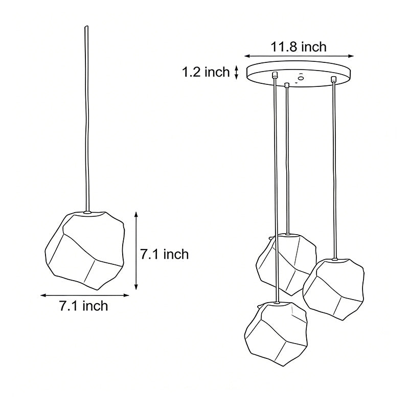 Molten Rock Pendant Light – Minimalist Irregular Ceiling Fixture