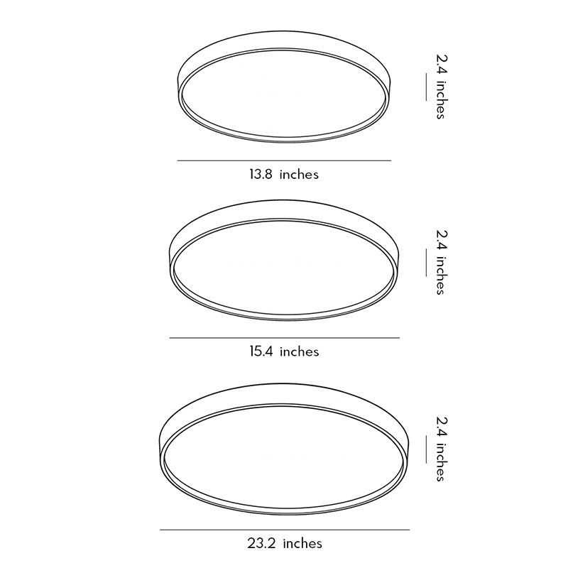 Moon Ceiling Light Black Circular LED Modern Design