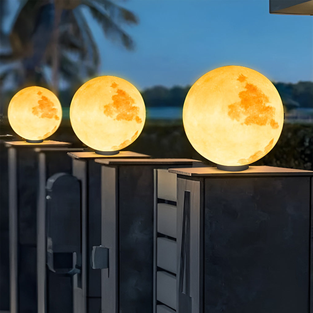 Moon Pillar Lights Waterproof LED Resin Lamp - Modern Decorative Lighting for Home & Garden