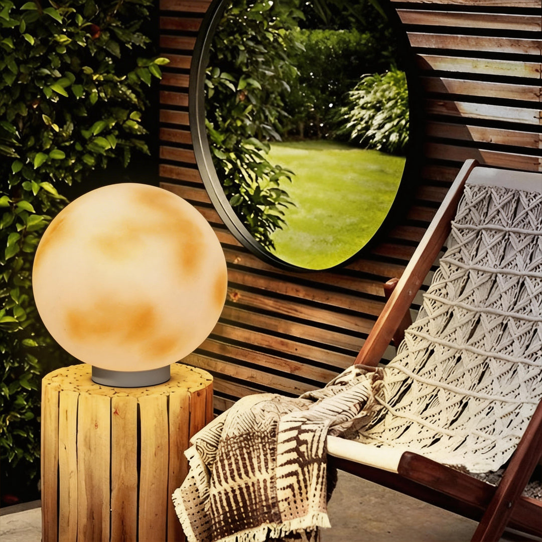 Moon-Shaped Stone Pillar Light - Outdoor Decorative Solar Lantern