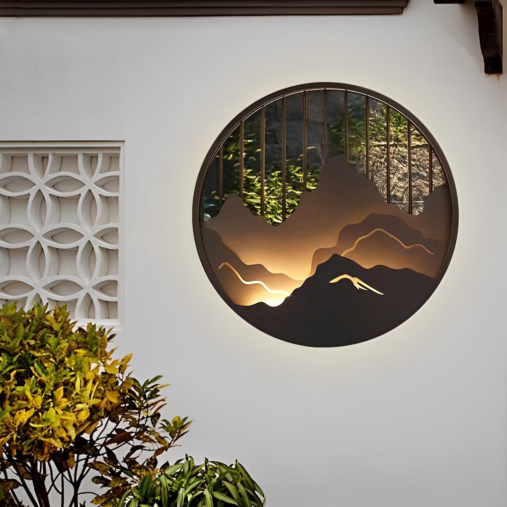 Mountain LED Round Landscape Light Waterproof Outdoor Lighting