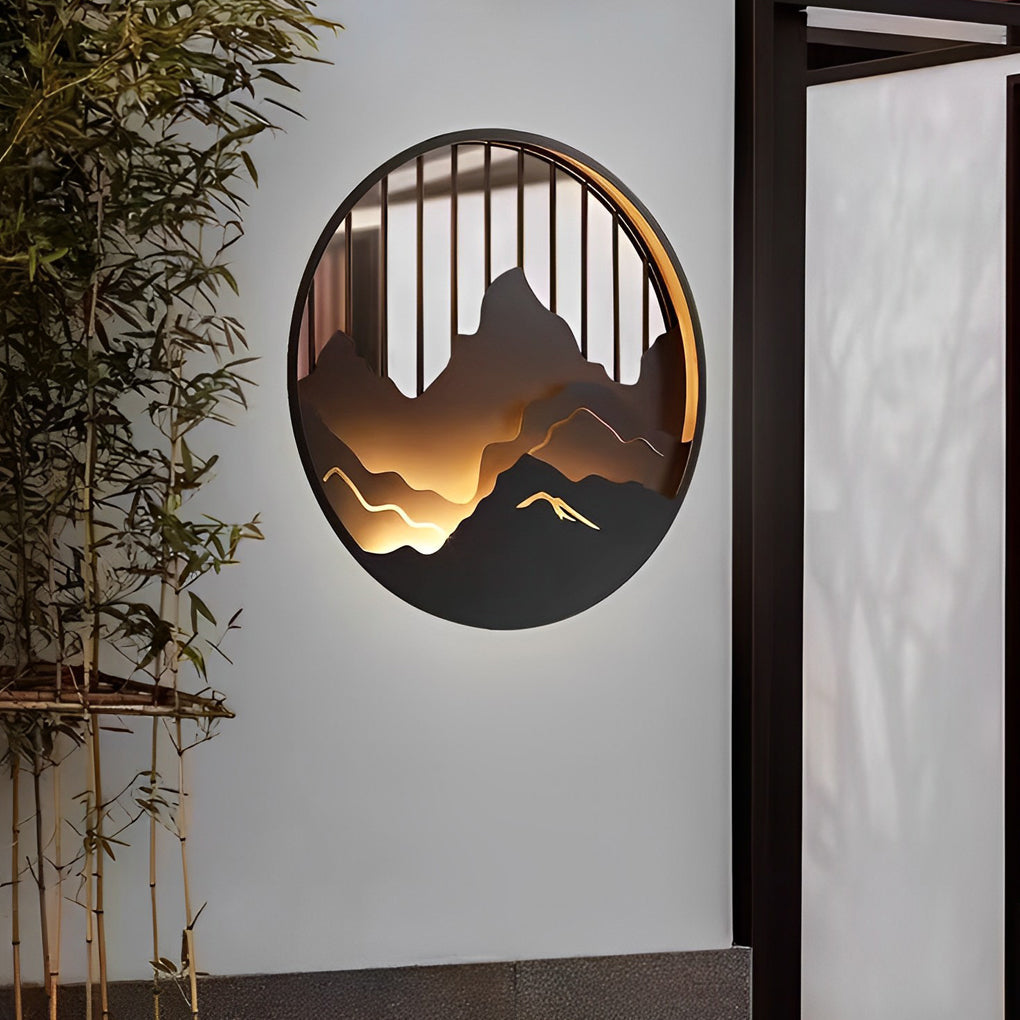 Mountain LED Round Landscape Light Waterproof Outdoor Lighting