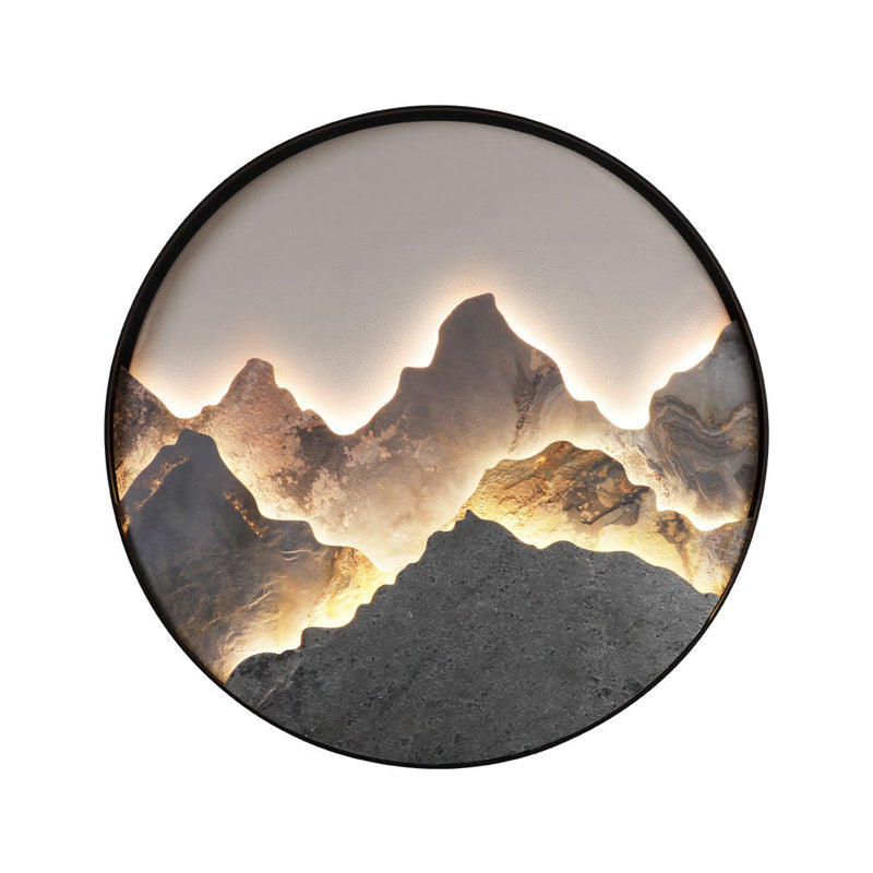 Mountain LED Wall Light - Natural Landscape Painting Lamp, Home Decor, Ambient Lighting, Artful Illumination, Scenic Wall Art