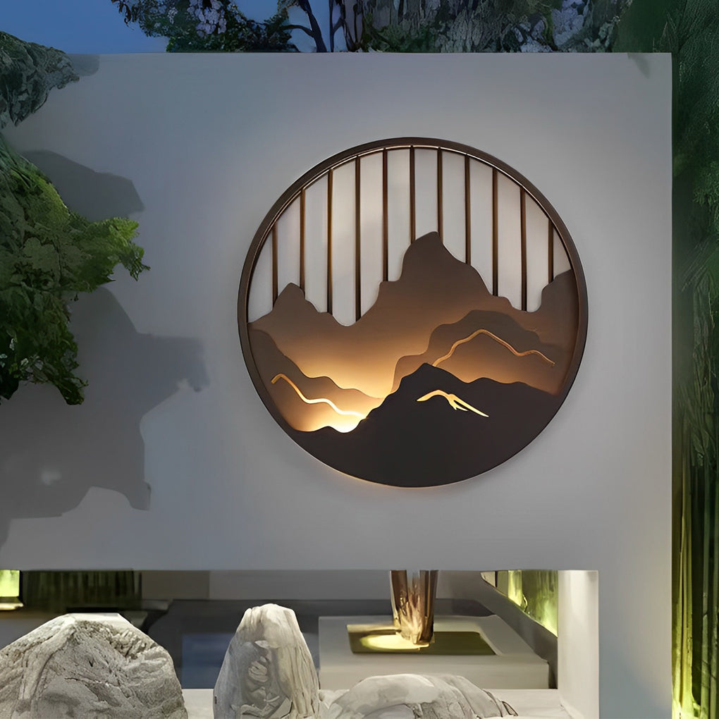Mountain LED Round Landscape Light Waterproof Outdoor Lighting