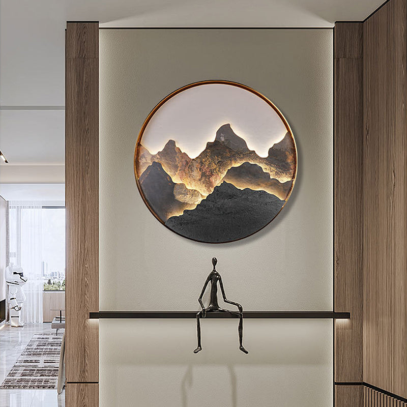 Mountain LED Wall Light - Natural Landscape Painting Lamp, Home Decor, Ambient Lighting, Artful Illumination, Scenic Wall Art