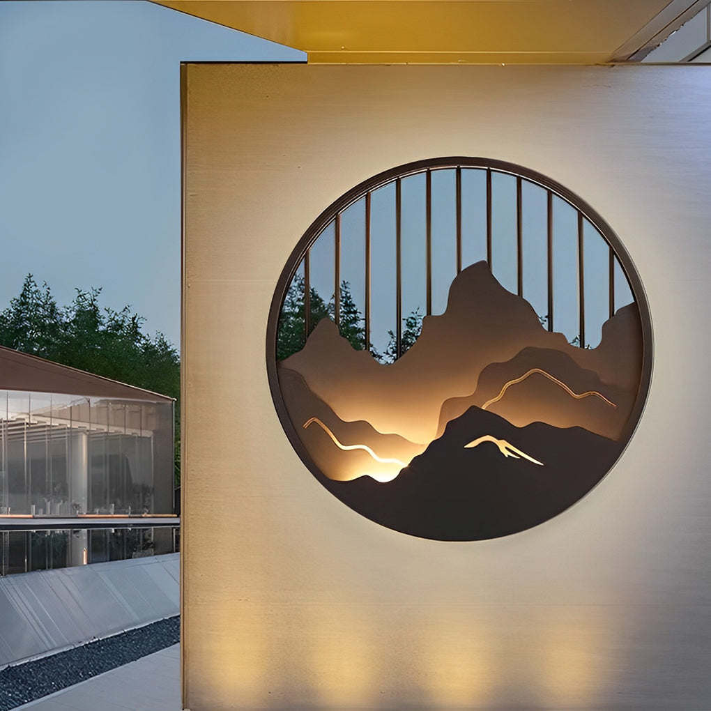 Mountain LED Round Landscape Light Waterproof Outdoor Lighting