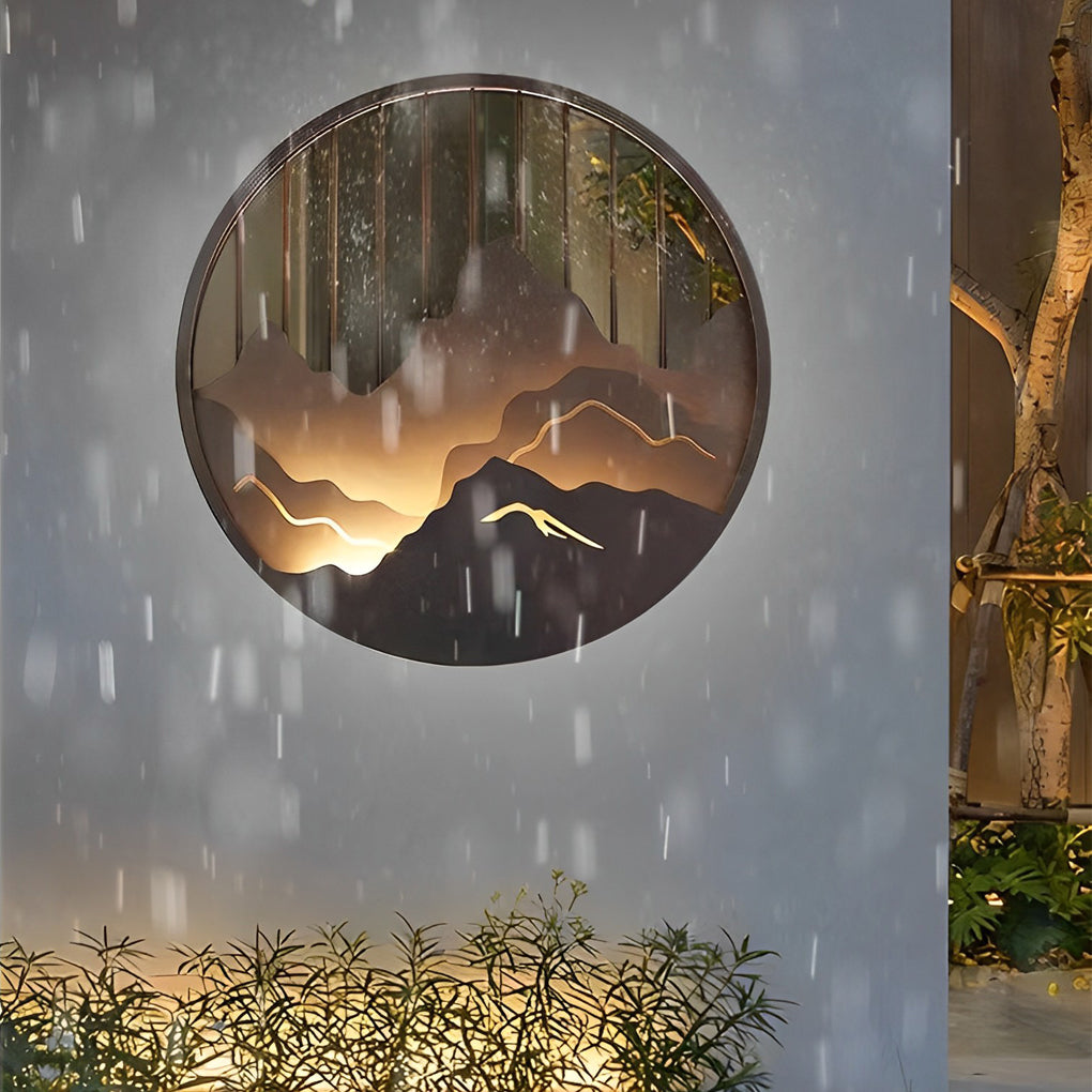 Mountain LED Round Landscape Light Waterproof Outdoor Lighting