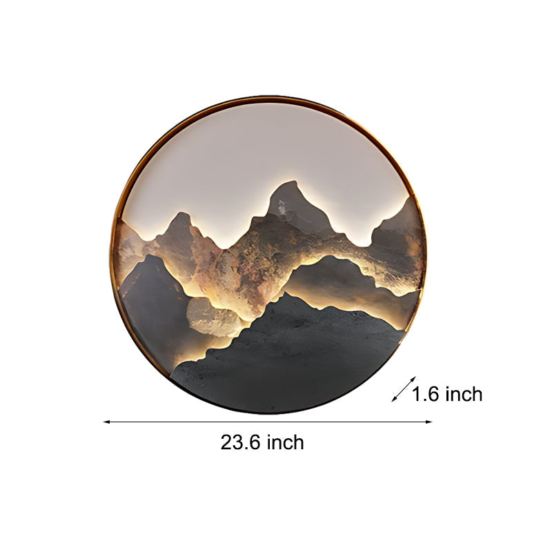 Mountain LED Wall Light - Natural Landscape Painting Lamp, Home Decor, Ambient Lighting, Artful Illumination, Scenic Wall Art