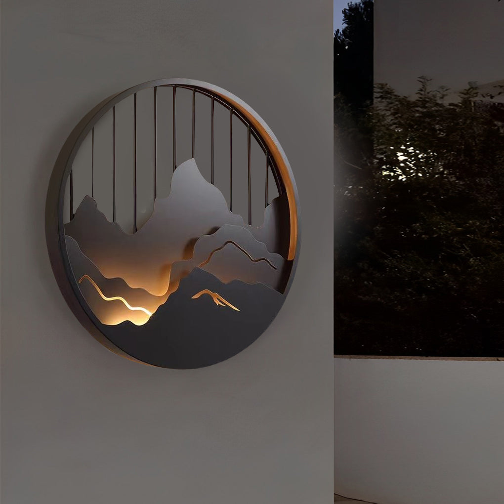 Mountain LED Round Landscape Light Waterproof Outdoor Lighting