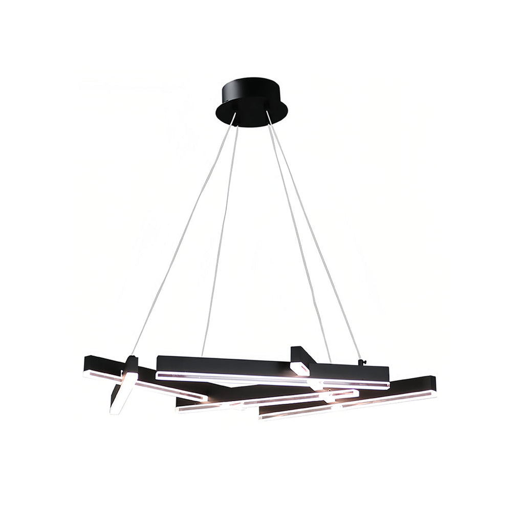 Black Metal Geometric LED Chandelier Ceiling Light