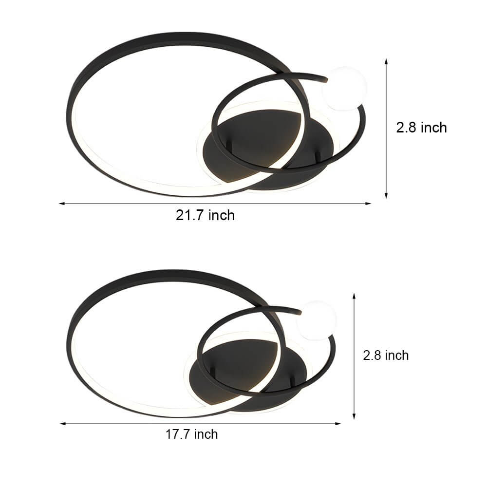 Multi-Circle LED Ceiling Light - Gold, Black, White Flush Mount Lighting