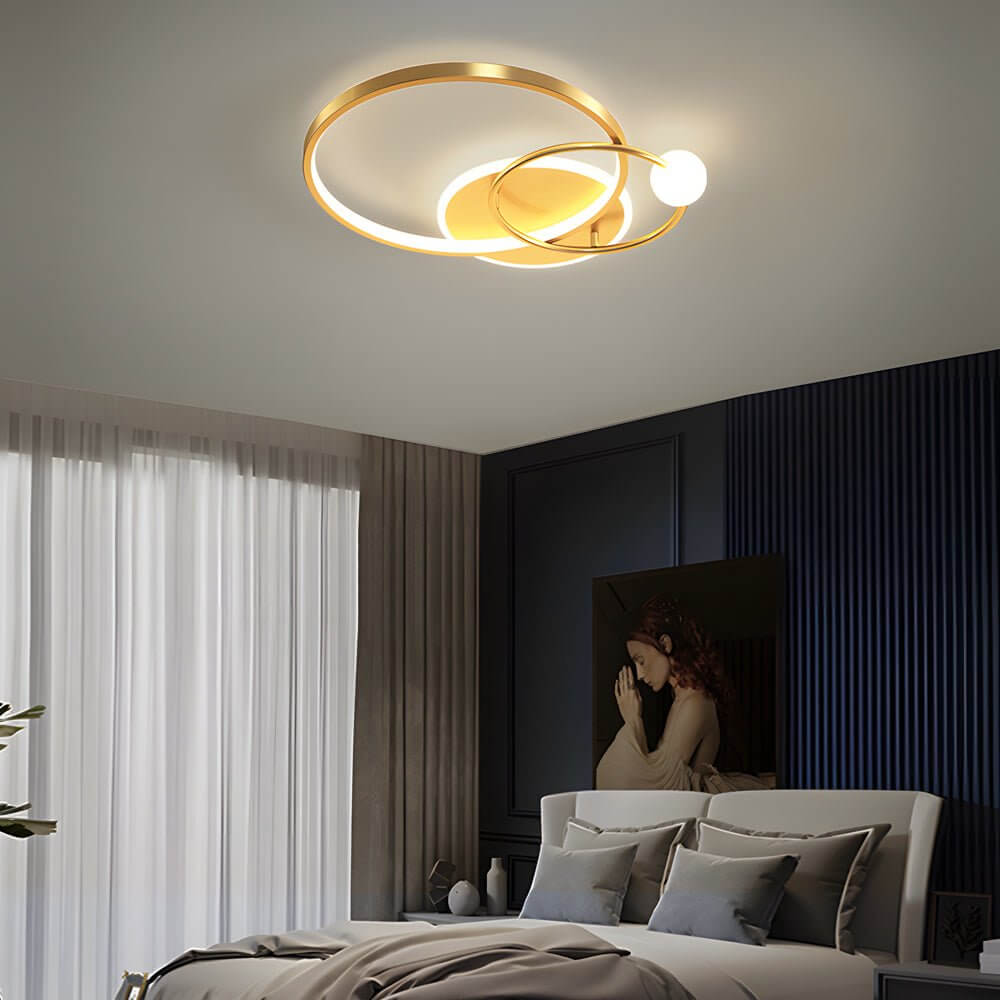 Multi-Circle LED Ceiling Light - Gold, Black, White Flush Mount Lighting