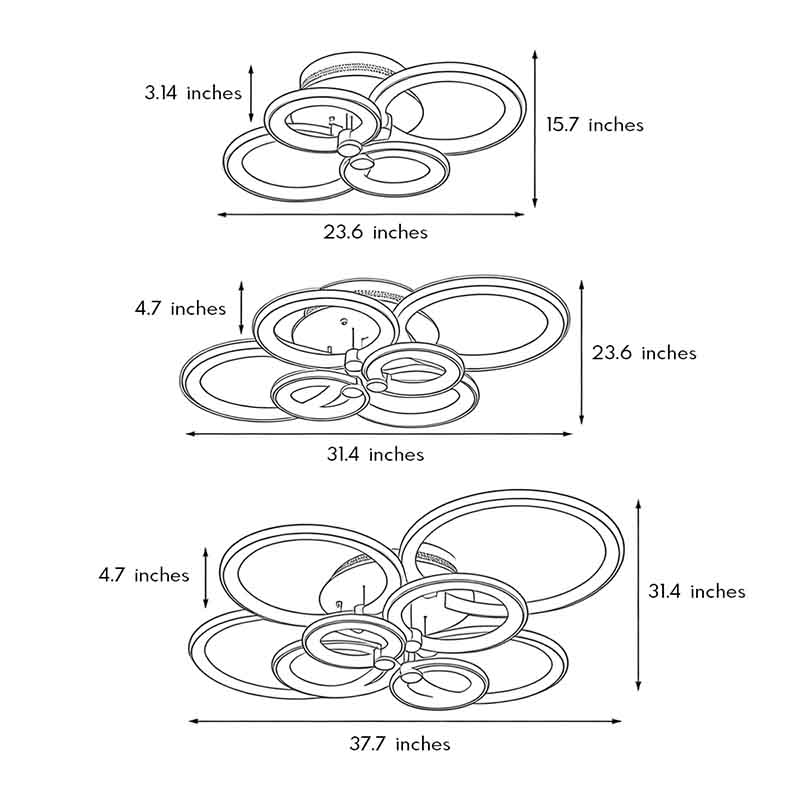 Elegant Multi-Ring Overlapping Ceiling Light Fixture