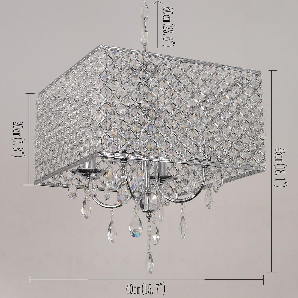 Square Electroplated Metal LED Pendant Chandelier - Nordic Design Light