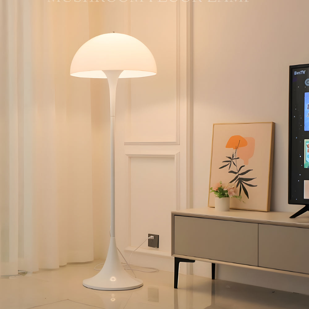 Mushroom Floor Lamp - Modern White Dimmable Dome Light, 3 Colors