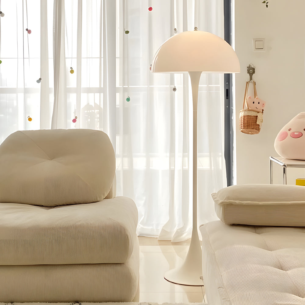 Mushroom Floor Lamp - Modern White Dimmable Dome Light, 3 Colors