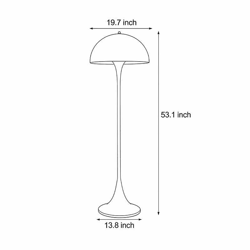 Mushroom Floor Lamp - Modern White Dimmable Dome Light, 3 Colors