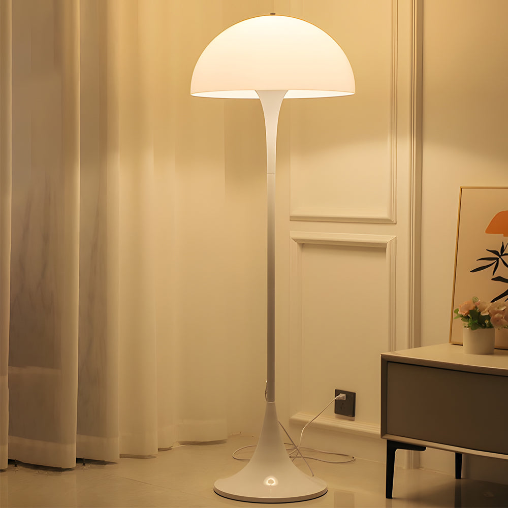 Mushroom Floor Lamp - Modern White Dimmable Dome Light, 3 Colors