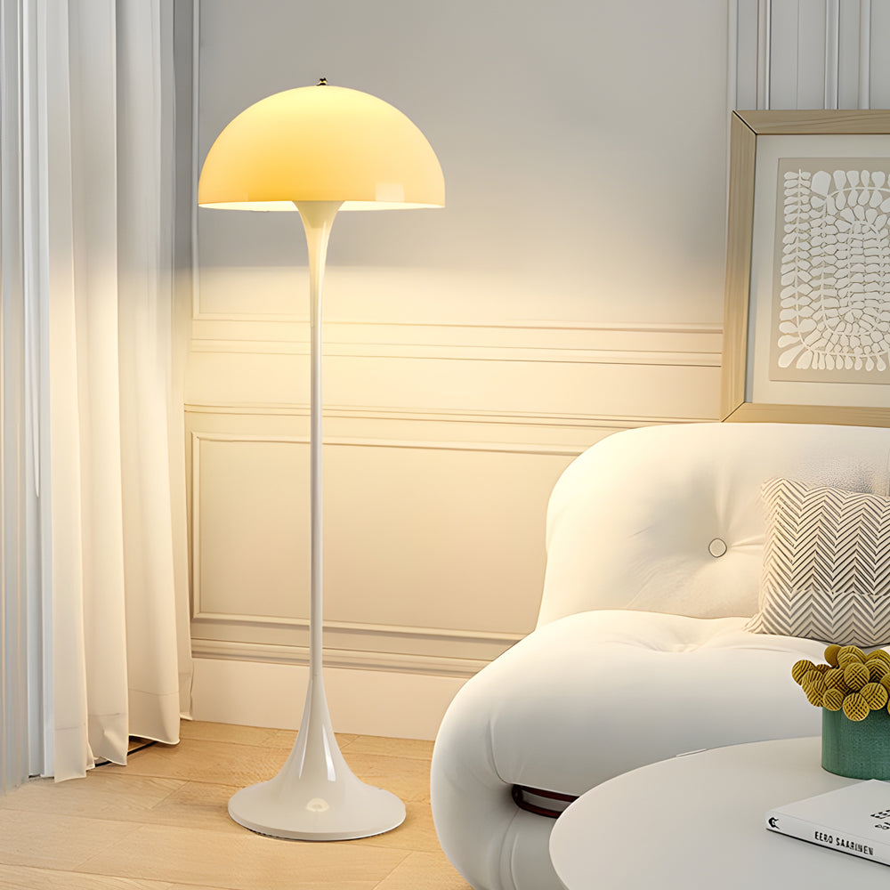 Mushroom Floor Lamp - Modern White Dimmable Dome Light, 3 Colors
