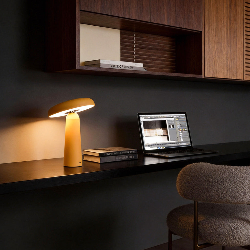 Mushroom Shaped USB-Rechargeable Modern Table Lamp - Stylish Lighting for Home and Office