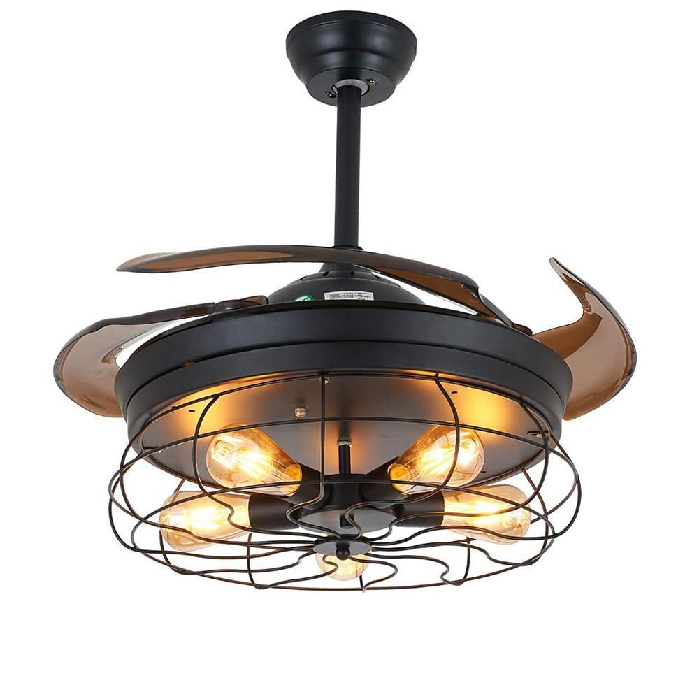 3-Blade Farmhouse Retractable Ceiling Fan with Light
