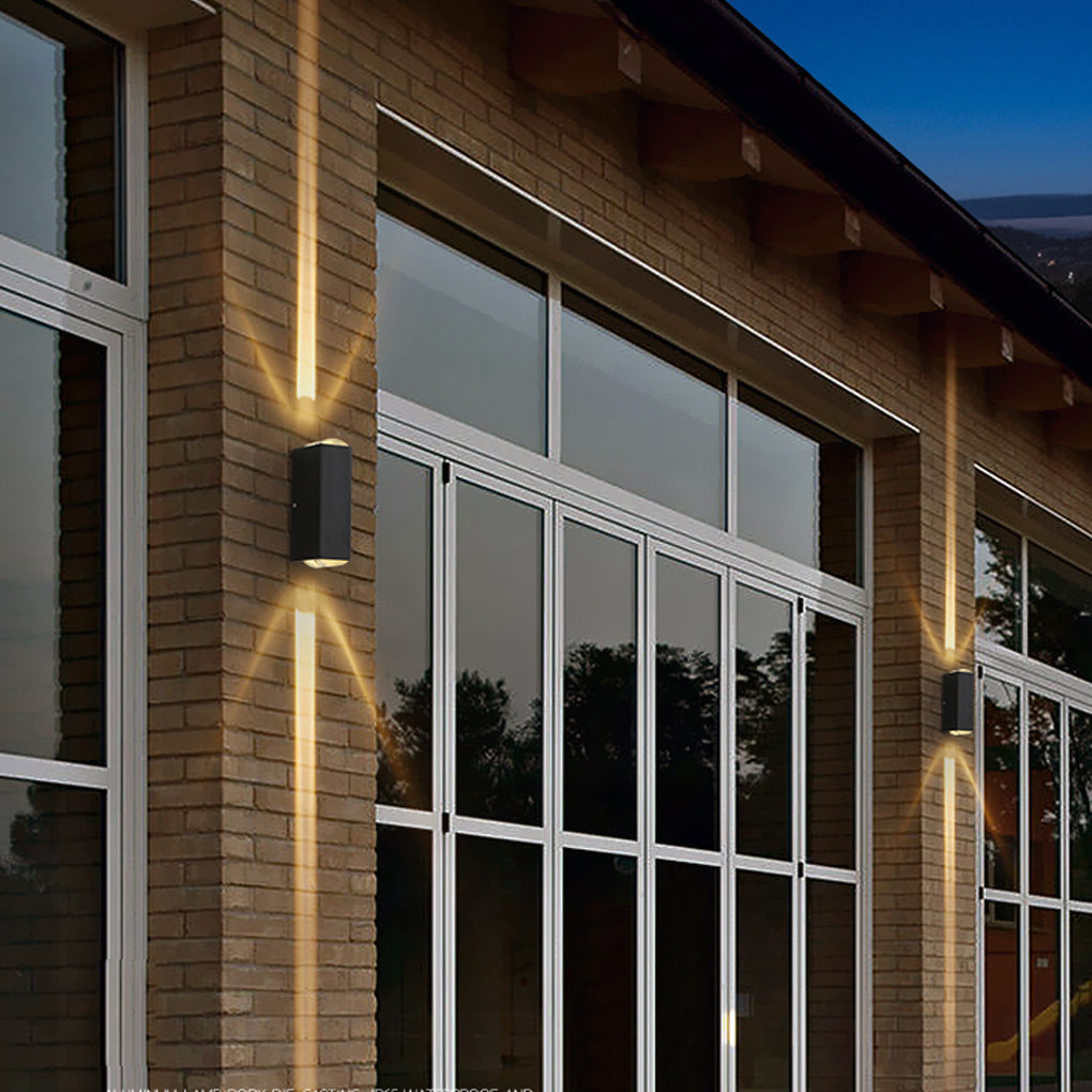 Narrow Beam Waterproof Outdoor Wall Sconce | Modern Dual-Beam Light