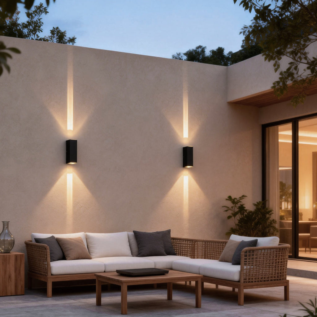 Narrow Beam Waterproof Dual-Beam Outdoor Wall Sconce - Modern Design, LED Lighting