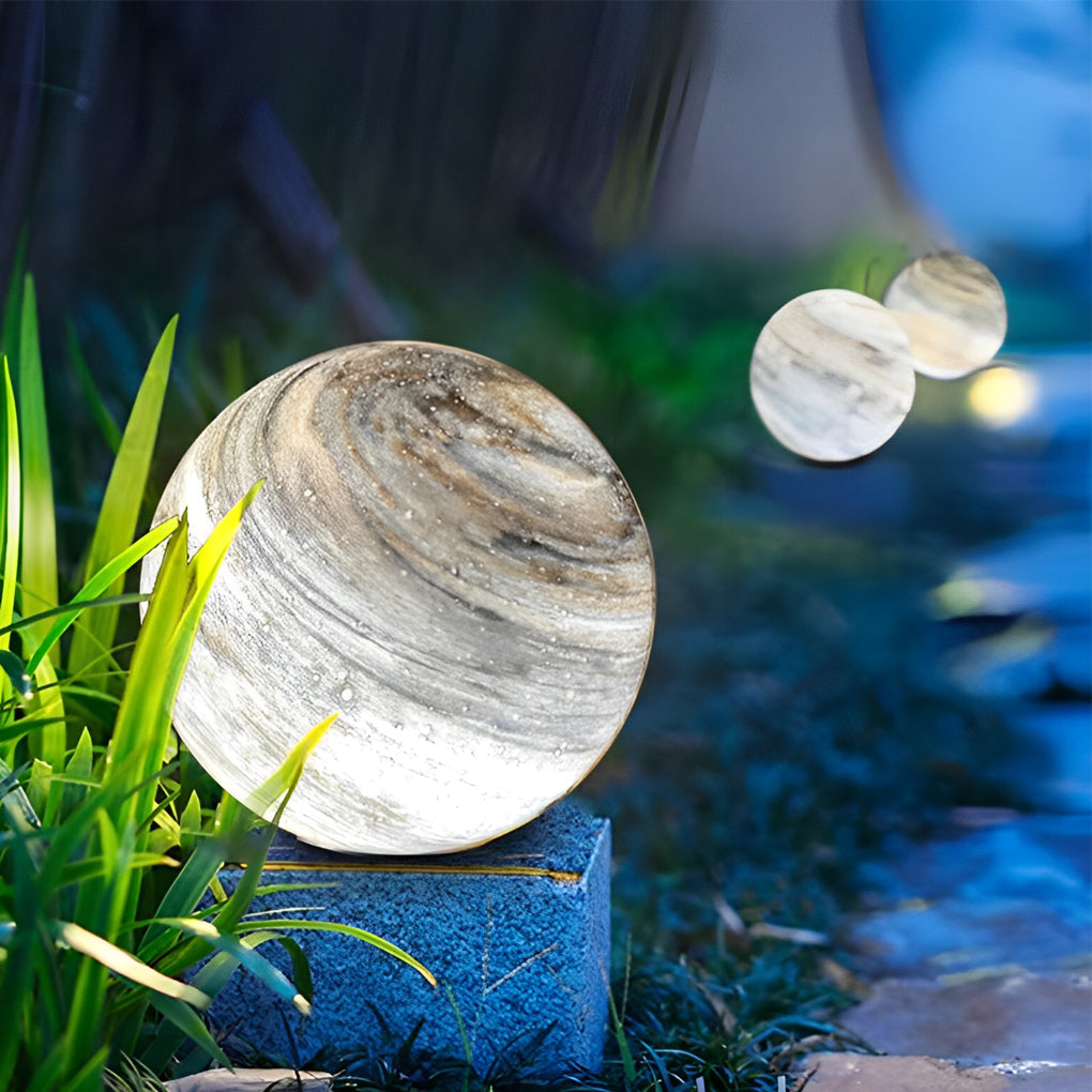 Globe Pillar Light Modern Planetary Design Fence Lamp - Outdoor Decorative Lighting, Garden Luminaire, Solar-Powered, Eco-Friendly, Elegant Illumination for Patios and Walkways