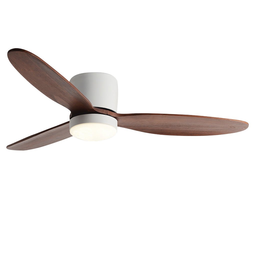 Natural Wood Ceiling Fan with LED Light - Nordic Style