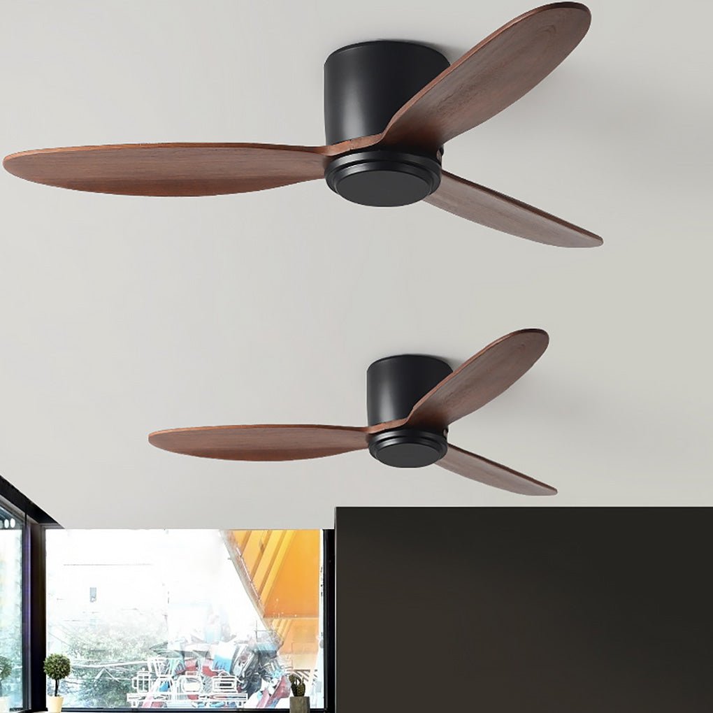 Natural Wood Ceiling Fan with Nordic LED Light