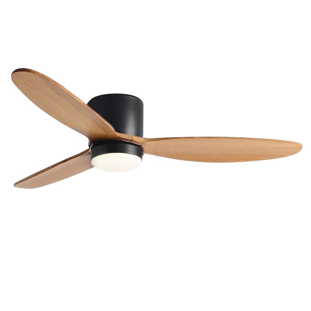 Natural Wood Ceiling Fan with LED Light - Nordic Style