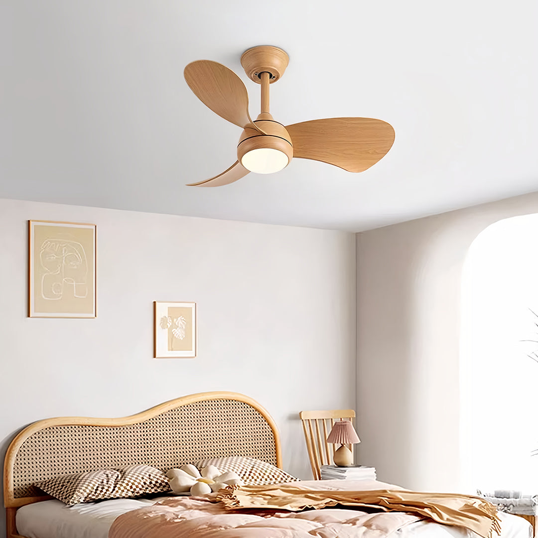 Retro Ceiling Fan with Light Nordic Inverter Metal Lamp Body