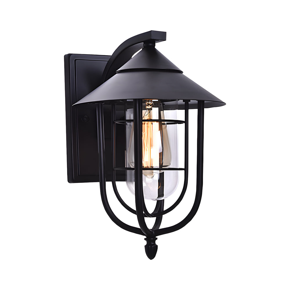 Nautical Wall Sconce Outdoor Wrought Iron Glass Light