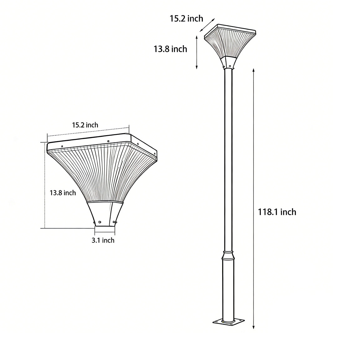 Modern Waterproof Square Garden Lamp - Striped Night Light Outdoor Lighting