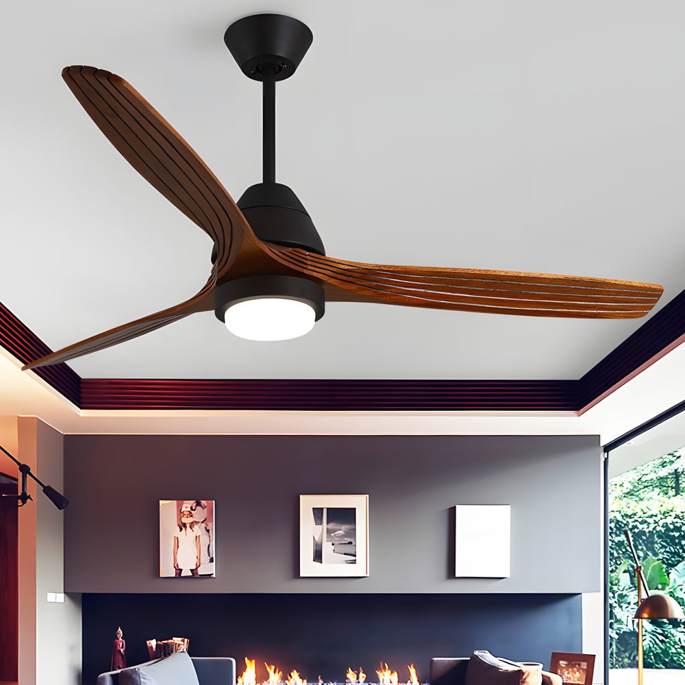 Nordic 52-Inch Wooden Ceiling Fan with Light & Remote - 6-Speed