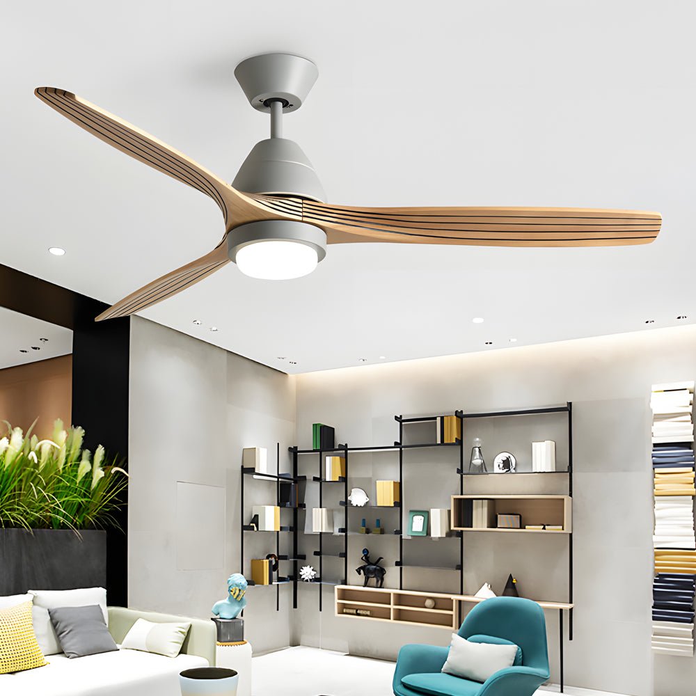 Nordic 52-Inch Wooden Ceiling Fan with Light & Remote - 6-Speed
