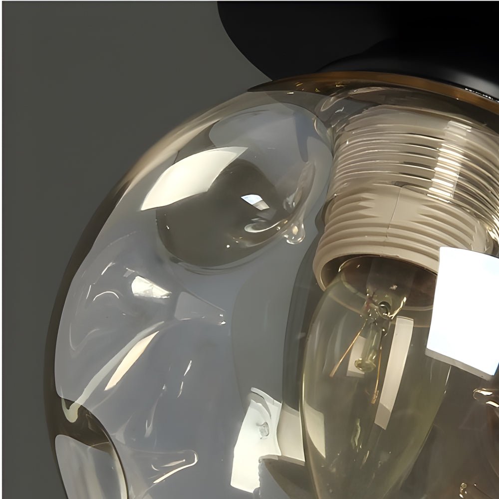 Nordic Corridor Glass Ceiling Light with Amber Smoky Shades