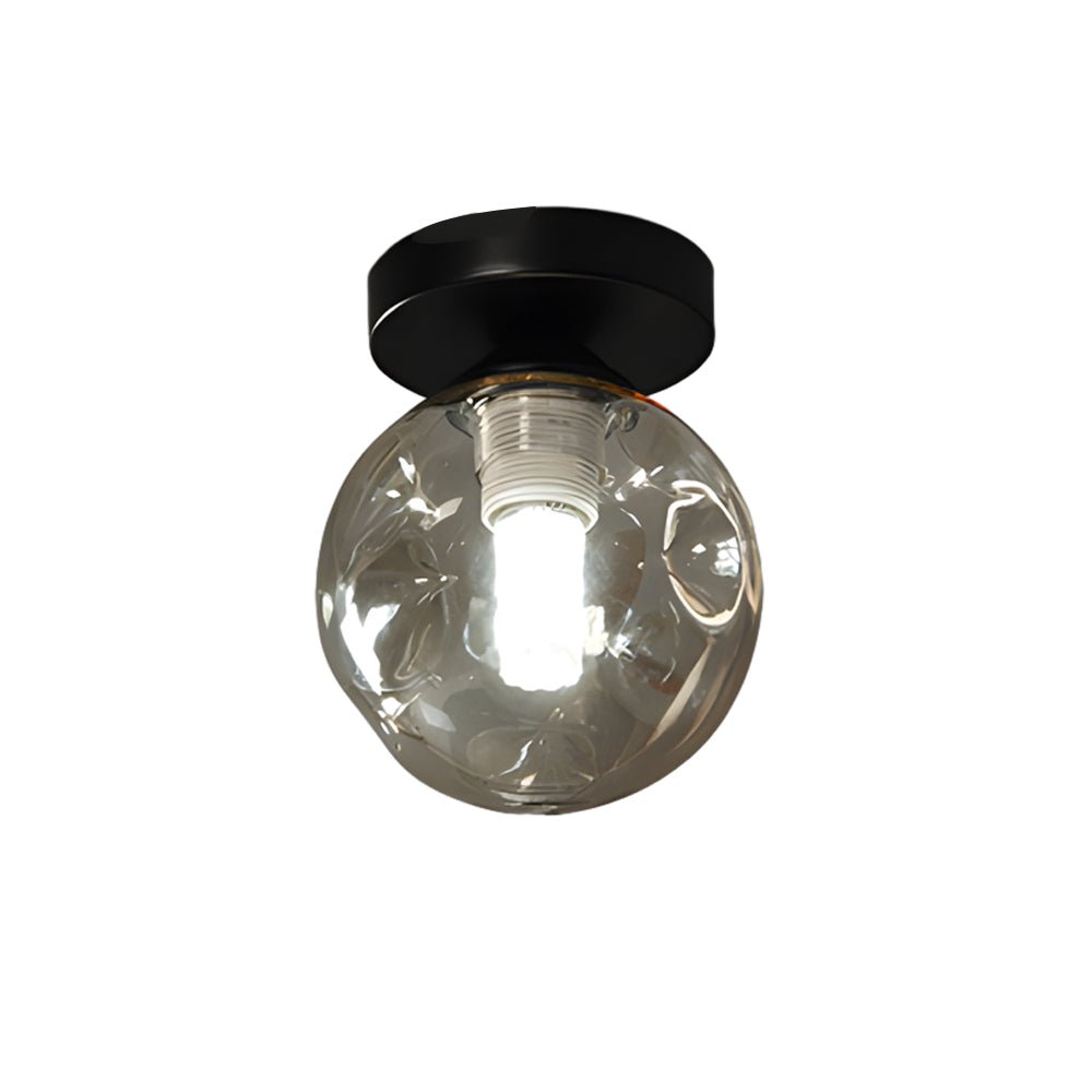 Nordic Corridor Glass Ceiling Light with Amber Smoky Shades