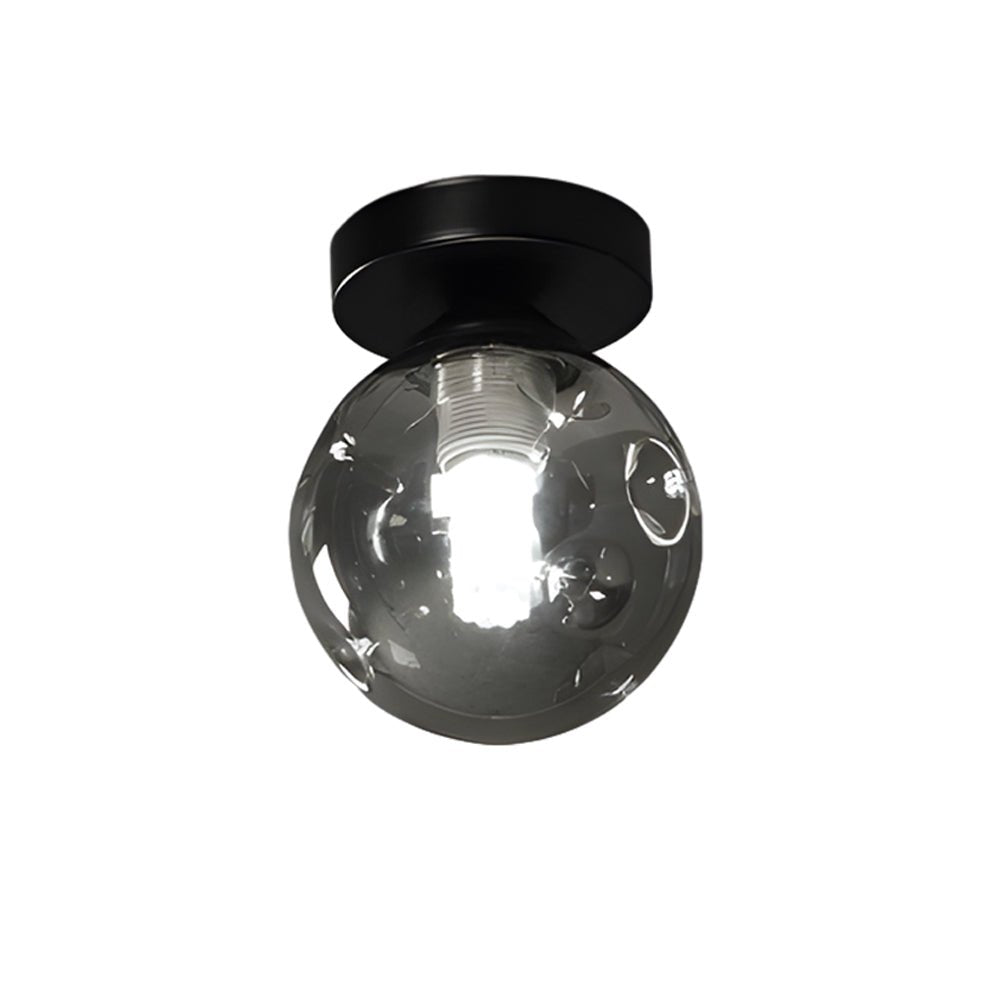 Nordic Corridor Glass Ceiling Light with Amber Smoky Shades