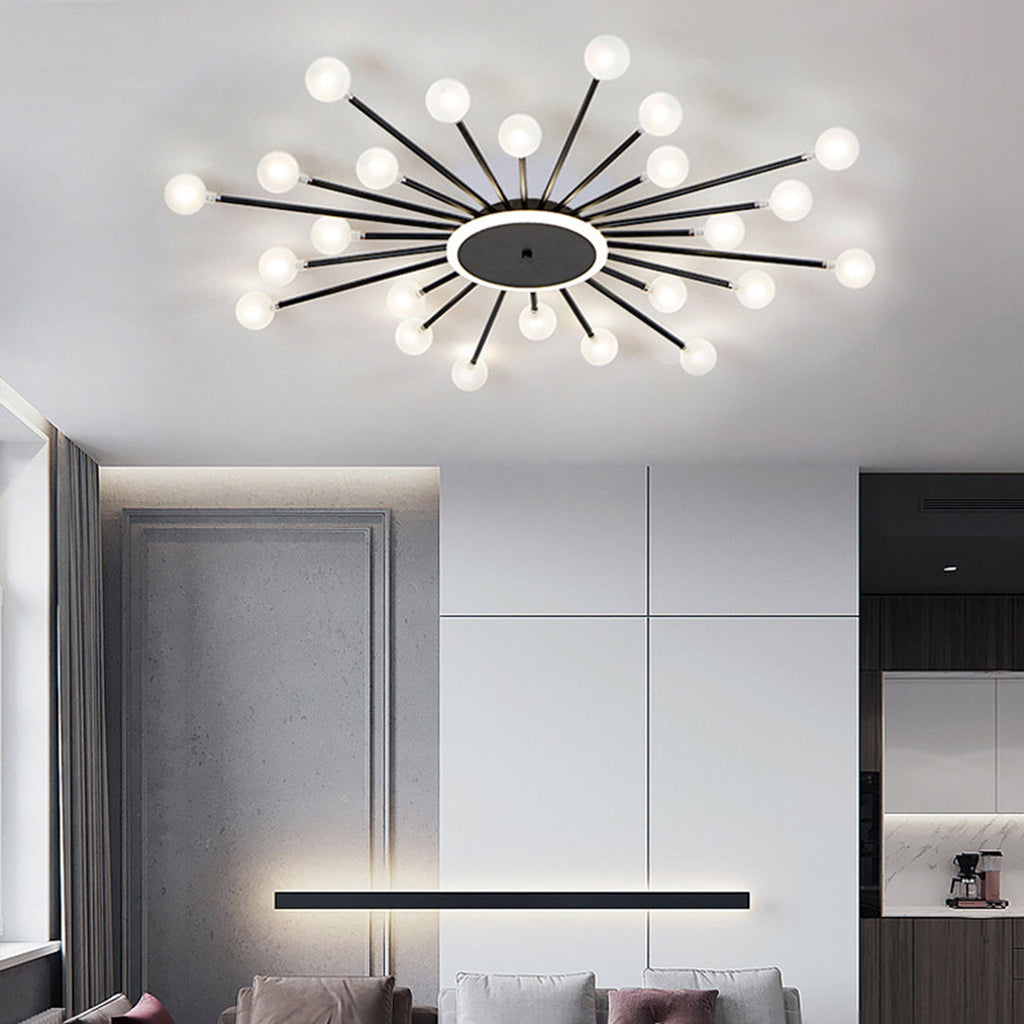 Glass Flush Mount Light - Minimalist Sputnik Luxury Ceiling Fixture