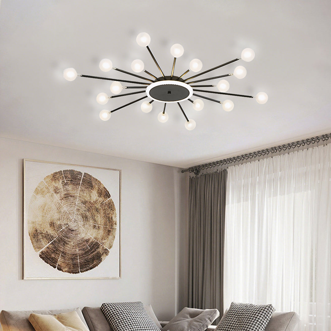 Glass Flush Mount Light - Minimalist Sputnik Luxury Ceiling Fixture