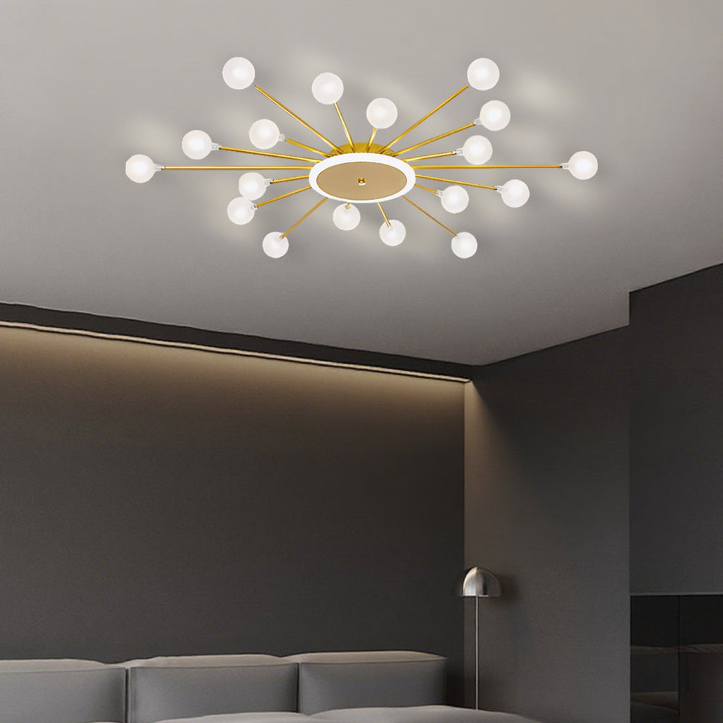 Glass Flush Mount Light - Minimalist Sputnik Luxury Ceiling Fixture
