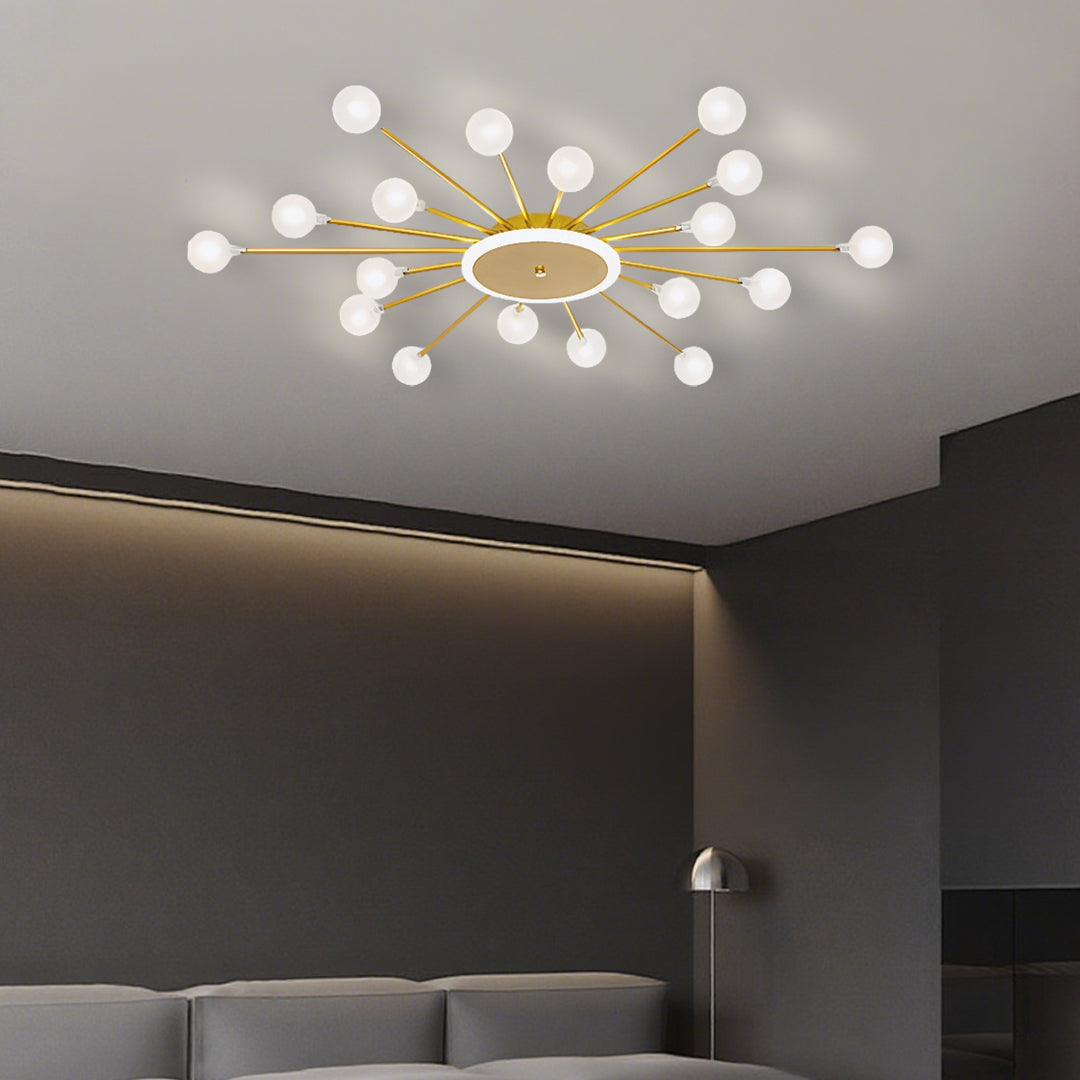 Glass Flush Mount Light - Minimalist Sputnik Luxury Ceiling Fixture