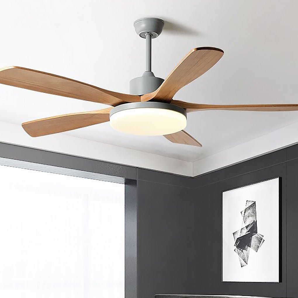 Nordic Dimmable LED Ceiling Fan Lamp with Remote Control - Frequency Conversion