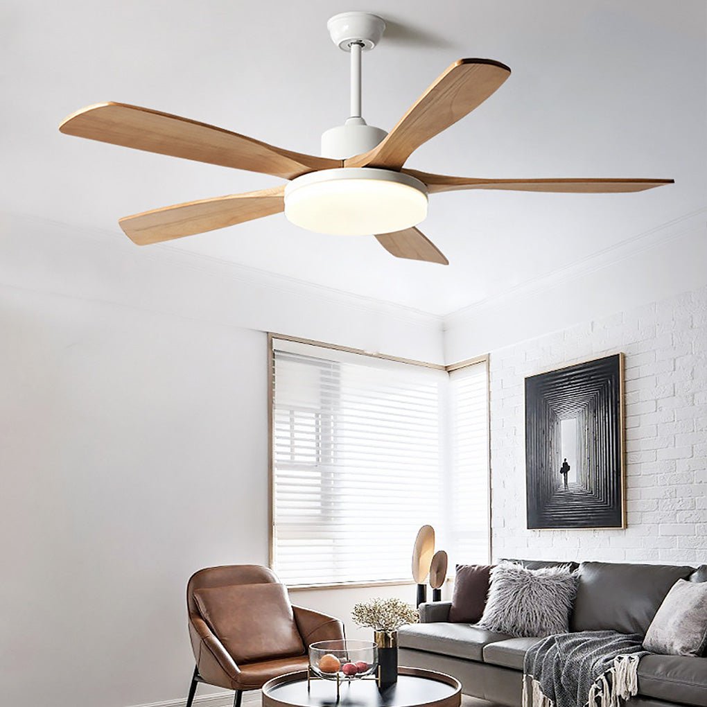 Nordic Dimmable LED Ceiling Fan Lamp with Remote Control - Frequency Conversion