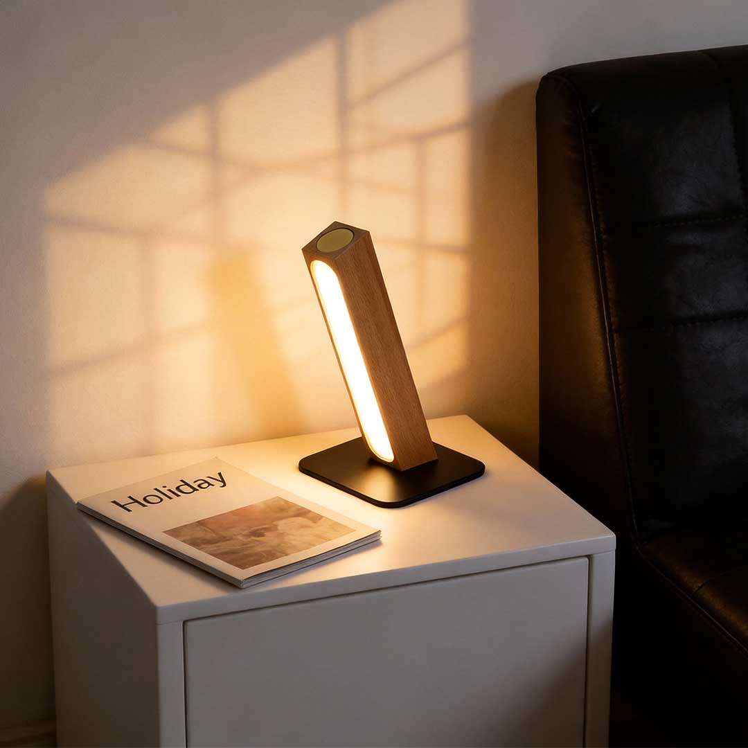 Nordic LED Desk Light - Dual Magnetic Touch Control Wooden Lamp
